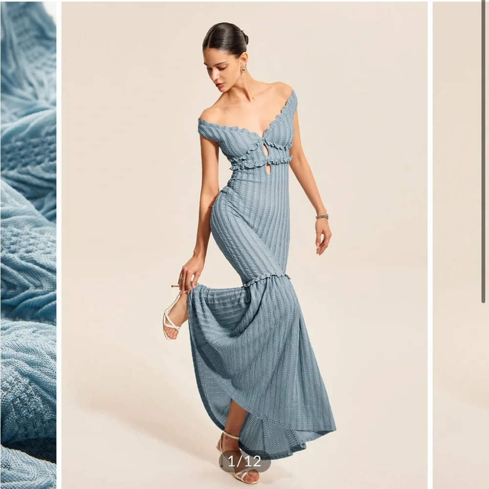 Commense Off-Shoulder Ruffle Dress - Picture 2 of 5